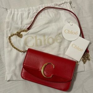CHLOÉ C Leather Crossbody Bag - Red excellent condition worn twice